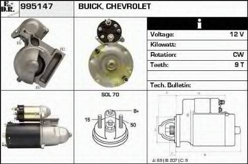 EDR 995147 - Стартер autocars.com.ua