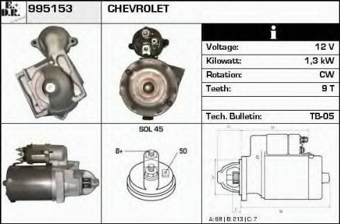 EDR 995153 - Стартер autocars.com.ua