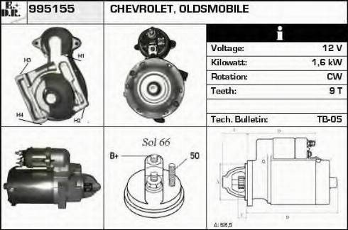 EDR 995155 - Стартер autocars.com.ua