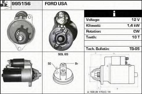 EDR 995156 - Стартер autocars.com.ua