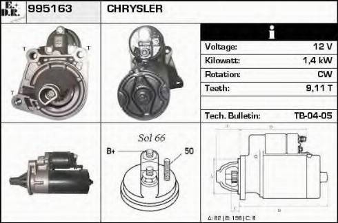 EDR 995163 - Стартер autocars.com.ua