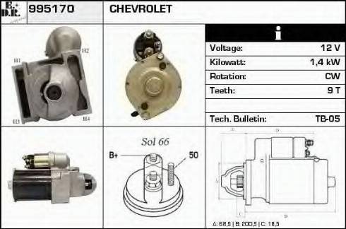 EDR 995170 - Стартер autocars.com.ua