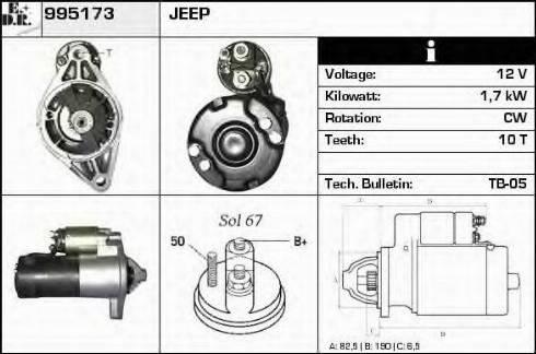 EDR 995173 - Стартер autocars.com.ua