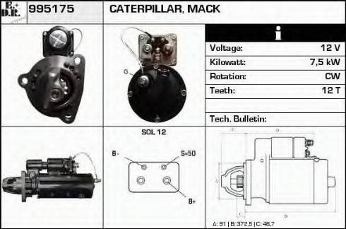 EDR 995175 - Стартер autocars.com.ua