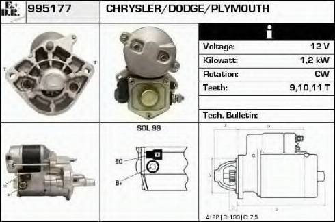 EDR 995177 - Стартер avtokuzovplus.com.ua