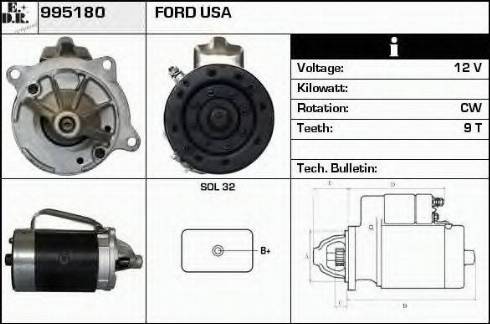 EDR 995180 - Стартер autocars.com.ua