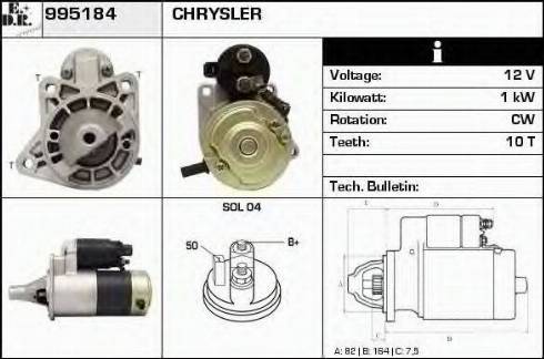 EDR 995184 - Стартер avtokuzovplus.com.ua