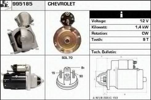 EDR 995185 - Стартер autocars.com.ua