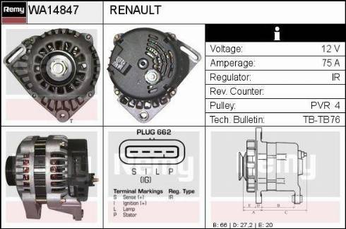 EDR WA14847 - Генератор autocars.com.ua