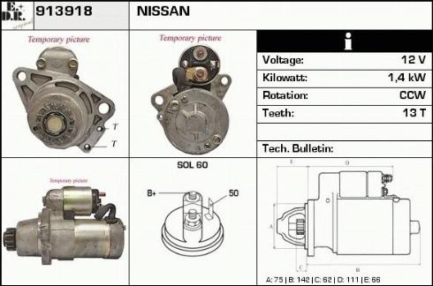 EDR WS34029 - Стартер autocars.com.ua