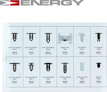 ENERGY NE00773 - Комплект кліпс, кузов autocars.com.ua