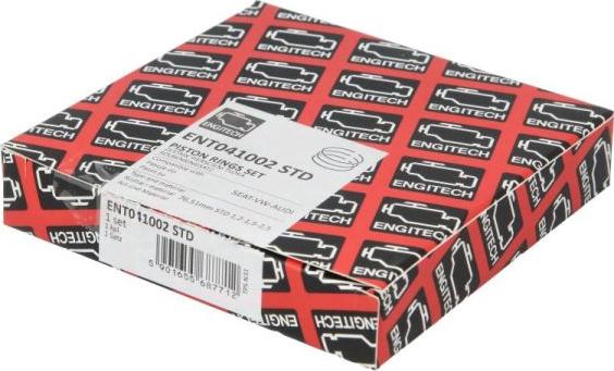 ENGITECH ENT041002 STD - Комплект поршневих кілець autocars.com.ua