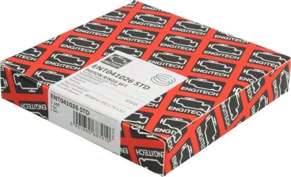 ENGITECH ENT041026 STD - Комплект поршневих кілець autocars.com.ua