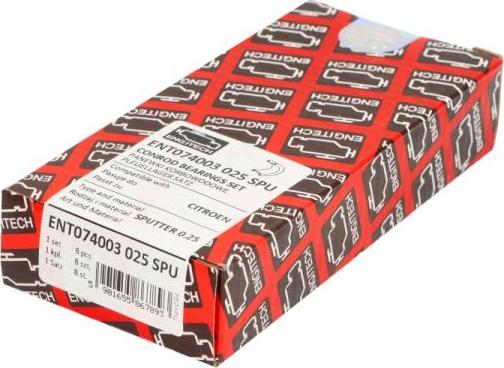 ENGITECH ENT074003 025 SPU - Комплект шатунних вкладишів autocars.com.ua