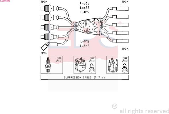 EPS 1.500.491 - Комплект проводів запалювання autocars.com.ua
