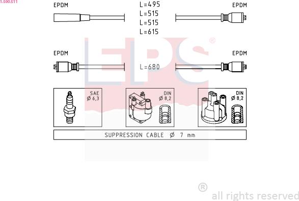 EPS 1500511 - Комплект проводов зажигания autodnr.net