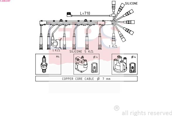 EPS 1.500.597 - Комплект проводів запалювання autocars.com.ua