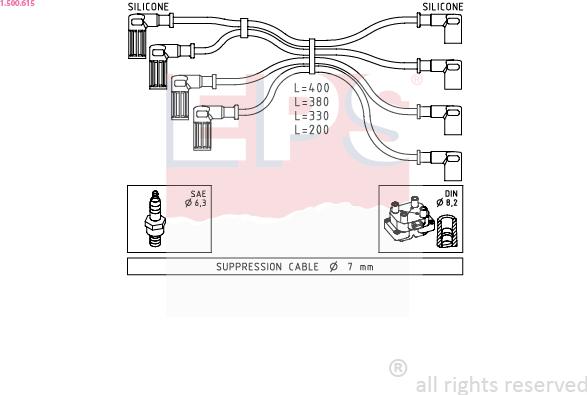 EPS 1.500.615 - Комплект проводов зажигания avtokuzovplus.com.ua