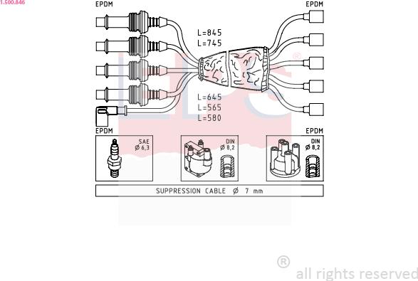 EPS 1.500.846 - Комплект проводів запалювання autocars.com.ua