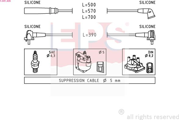EPS 1.501.436 - Комплект проводів запалювання autocars.com.ua