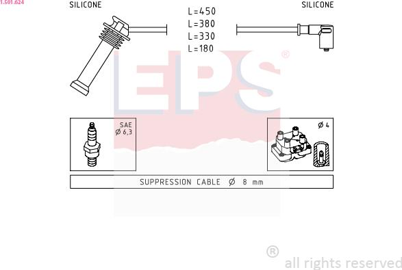 EPS 1.501.624 - Комплект проводов зажигания avtokuzovplus.com.ua