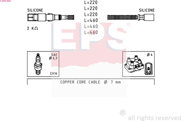 EPS 1.501.643 - Комплект проводов зажигания autodnr.net