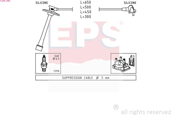 EPS 1.501.793 - Комплект проводов зажигания avtokuzovplus.com.ua