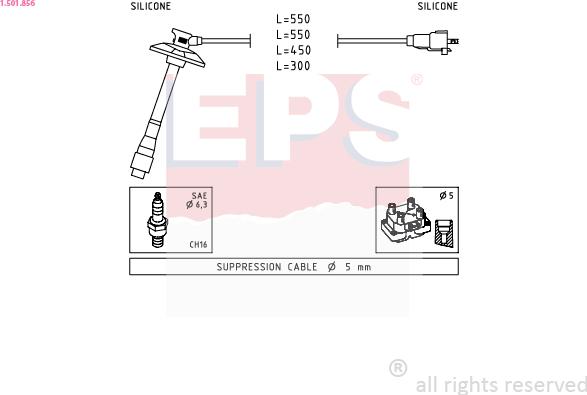 EPS 1.501.856 - Комплект проводов зажигания avtokuzovplus.com.ua