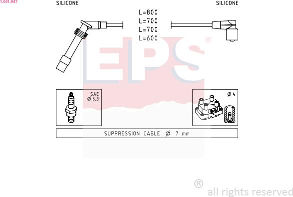 EPS 1.501.947 - Комплект проводів запалювання autocars.com.ua