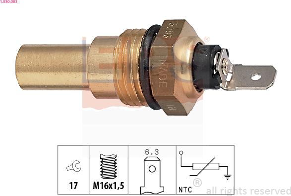 EPS 1.830.083 - Датчик, температура охолоджуючої рідини autocars.com.ua