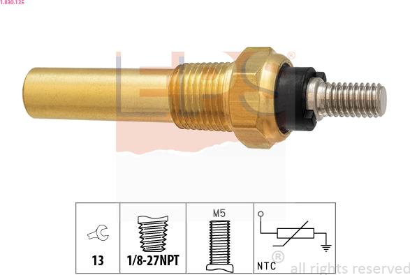 EPS 1.830.135 - Датчик температури оранж. Ford Sierra 2.3D 82-86 autocars.com.ua