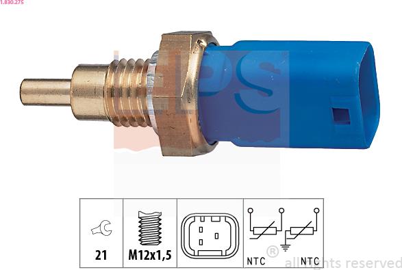 EPS 1.830.275 - Датчик, температура охолоджуючої рідини autocars.com.ua