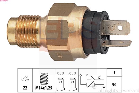 EPS 1.830.541 - Датчик, температура охолоджуючої рідини autocars.com.ua