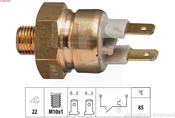 EPS 1.840.056 - Датчик, температура охолоджуючої рідини autocars.com.ua