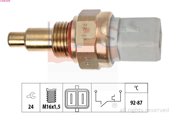 EPS 1.850.029 - Термовимикач, вентилятор радіатора / кондиціонера autocars.com.ua