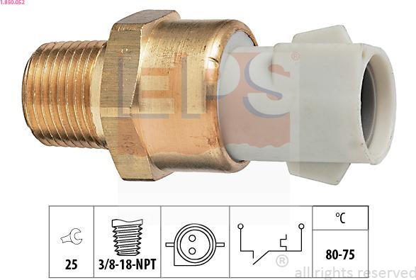 EPS 1.850.052 - Термовимикач, вентилятор радіатора / кондиціонера autocars.com.ua
