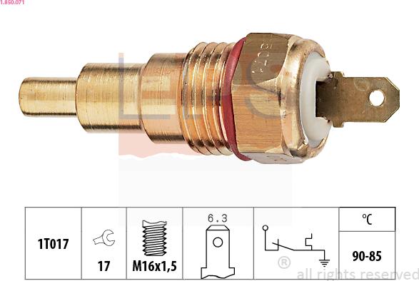 EPS 1.850.071 - Термовимикач, вентилятор радіатора / кондиціонера autocars.com.ua