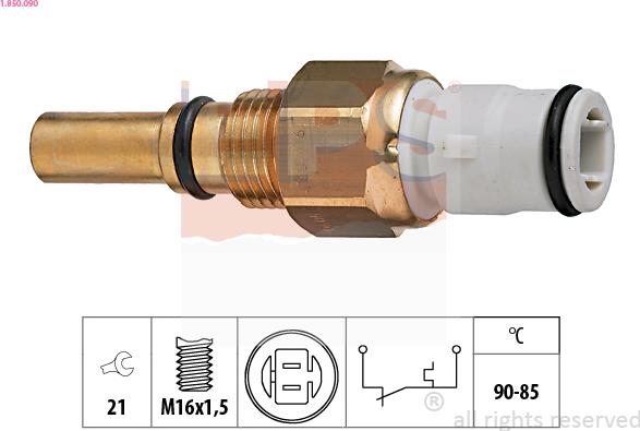 EPS 1.850.090 - Термовимикач, вентилятор радіатора / кондиціонера autocars.com.ua