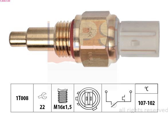 EPS 1.850.120 - Термовимикач, вентилятор радіатора / кондиціонера autocars.com.ua