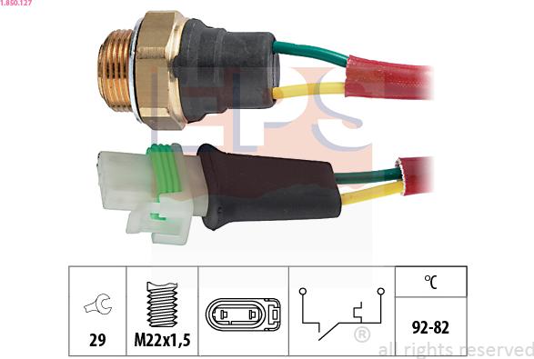 EPS 1.850.127 - Термовимикач, вентилятор радіатора / кондиціонера autocars.com.ua