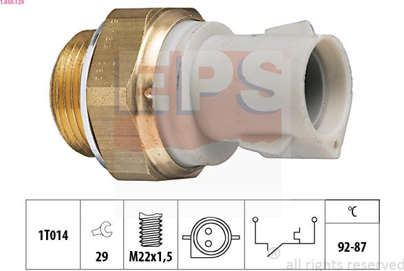 EPS 1.850.129 - Термовимикач, вентилятор радіатора / кондиціонера autocars.com.ua