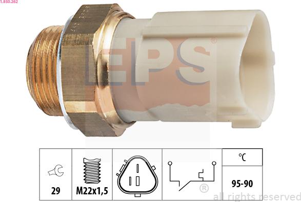 EPS 1.850.262 - Термовимикач, вентилятор радіатора / кондиціонера autocars.com.ua