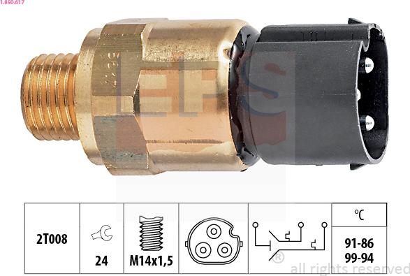 EPS 1.850.617 - Термовимикач, вентилятор радіатора / кондиціонера autocars.com.ua