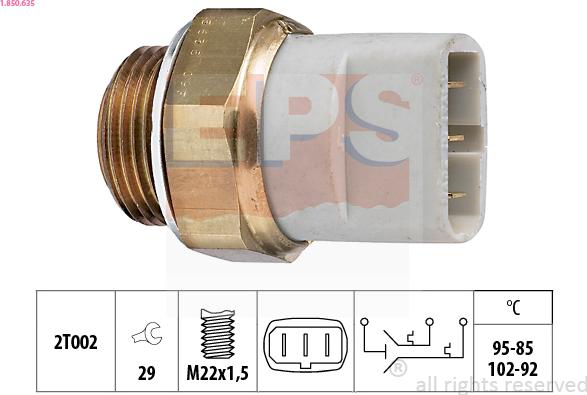 EPS 1.850.635 - Термовимикач, вентилятор радіатора / кондиціонера autocars.com.ua