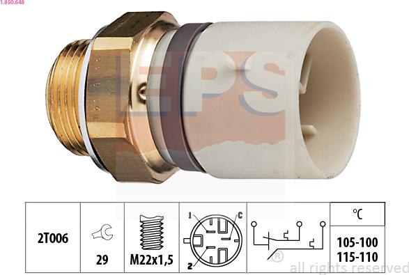 EPS 1850648 - Термовыключатель, вентилятор радиатора / кондиционера autodnr.net