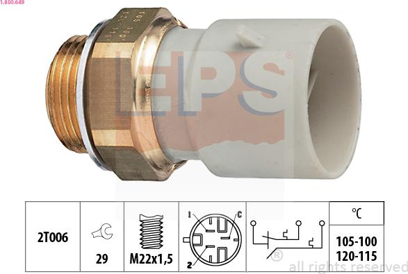 EPS 1.850.649 - Термовимикач, вентилятор радіатора / кондиціонера autocars.com.ua