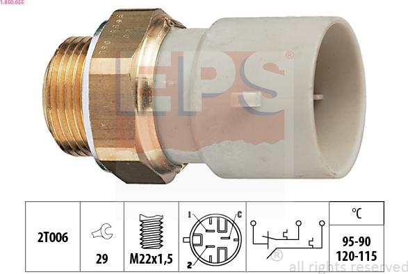 EPS 1.850.655 - Термовимикач, вентилятор радіатора / кондиціонера autocars.com.ua