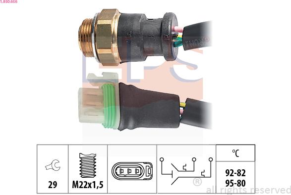 EPS 1.850.656 - Термовимикач, вентилятор радіатора / кондиціонера autocars.com.ua