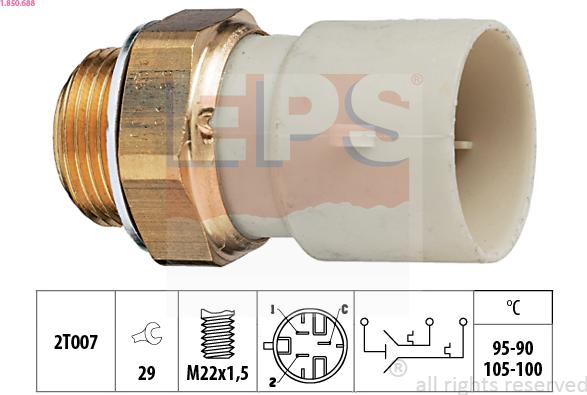 EPS 1.850.688 - Термовимикач, вентилятор радіатора / кондиціонера autocars.com.ua