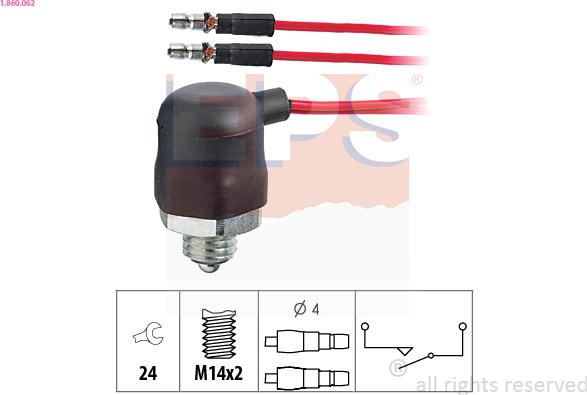 EPS 1.860.062 - Датчик, контактний перемикач, фара заднього ходу autocars.com.ua